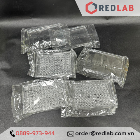 Đĩa eliza nuôi cấy tế bào 96 giếng tiệt trùng hãng Aptaca  -  Ý, đáy bằng, đáy U, đáy nhọn V, nắp đậy-Redlab