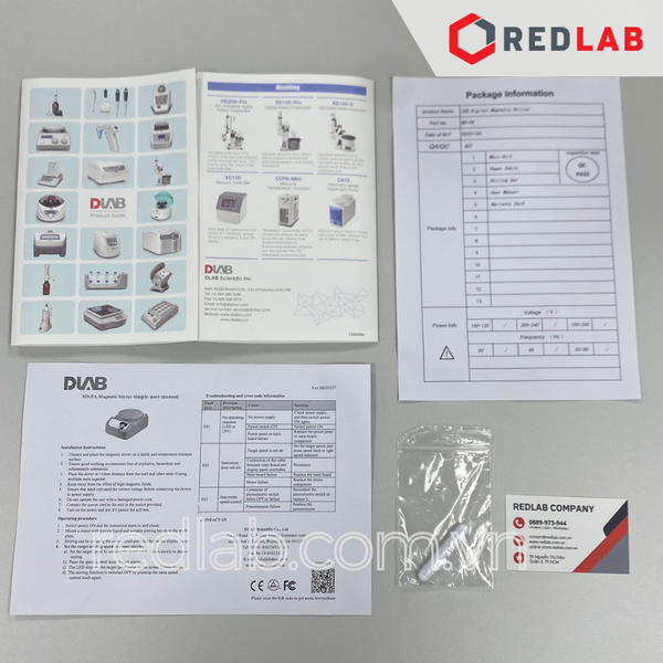Máy khuấy từ không gia nhiệt DLAB MS-PA (8030284200) max 1500 rpm, 3 lít H2O, Ø 135mm, màn hình LED, có VAT