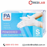  Bản lẻ Găng tay latex có bột PA Gloves (Malaysia), dùng cho phòng thí nghiệm, y tế 