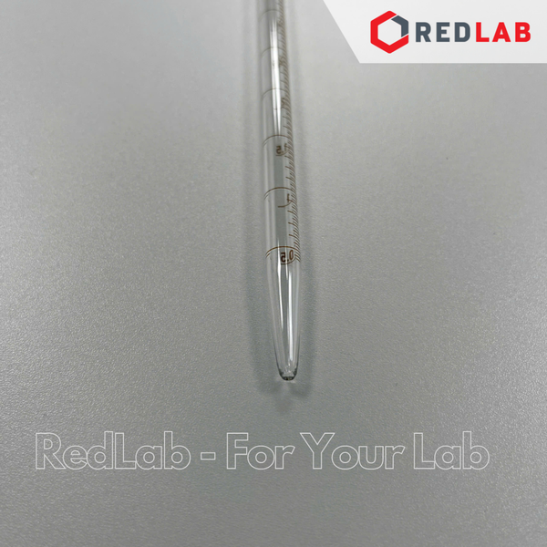 Pipet thẳng vạch nâu 5 ml, Class AS type 2, dung tích trên đỉnh DURAN Đức 233472308, ống hút thủy tinh thí nghiệm, có VAT