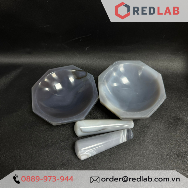 Bộ cối chày Mã não ONELAB Ø 80 100 120 mm, dùng nghiền mẫu thí nghiệm, có VAT