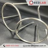 Kiềng nung 3 chân inox Ø 10cm cao 13cm, dùng đun với ngọn lửa đèn cồn trong thí nghiệm, trường học, có VAT