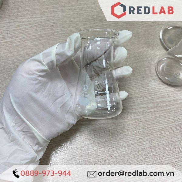 Bình tam giác Miệng rộng 50ml hãng UNI erlen, bình nón thuỷ tinh MR, có VAT