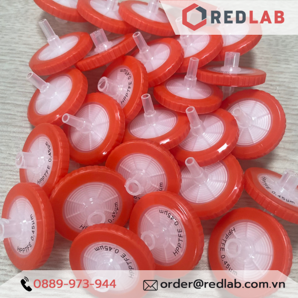 Đầu lọc Syringe PTFE đường kính 33mm, lỗ lọc 0.45um Finetech PTFE033N045I
