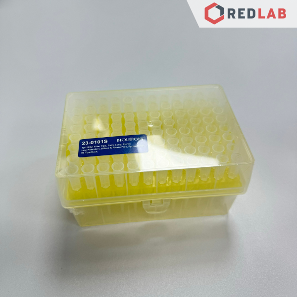 [Hộp 96 cái tiệt trùng] Microtips (đầu típ - côn) có Lọc 100ul, Biologix 23-0101S dài 50.5mm, giảm bám dính, có VAT