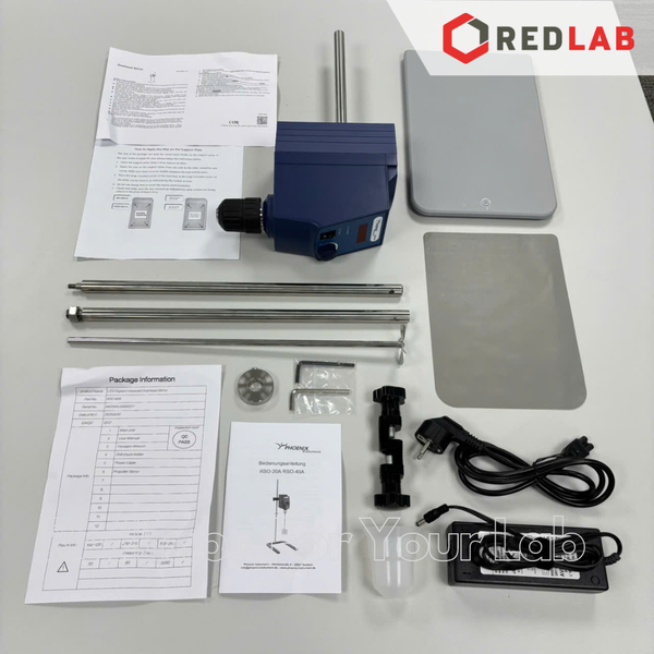 Máy khuấy đũa 40 lít (H2O) Phoenix Instrument RSO-40A, màn hình LED, 50-2200rpm ± 3rpm, 60 Ncm, BH 12T, có VAT