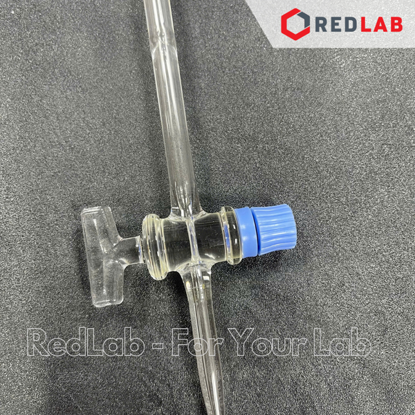 Buret trắng khóa thủy tinh DURAN Class AS 10 25 50 100 ml, dùng trong thí nghiệm chuẩn độ, có VAT