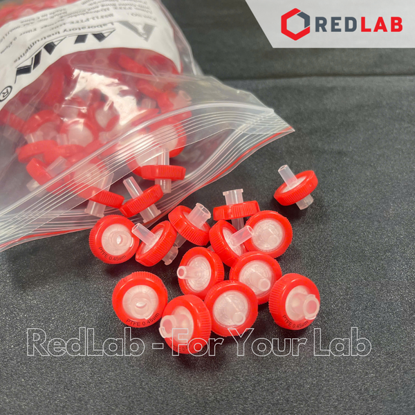 [Gói 100 cái] Đầu lọc PTFE kị nước hydrophobic Syringe filter ALAIN 13mm / 25mm, lỗ lọc 0.22um / 0 45um, HPLC, có VAT