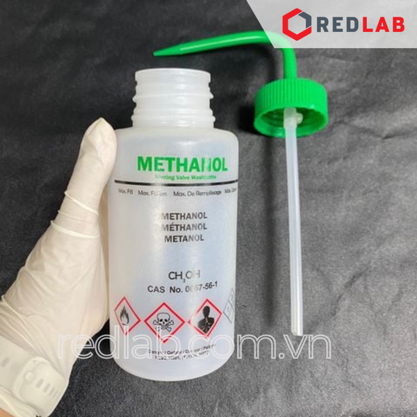 Bình tia nhựa đựng dung môi ONELAB 250 500 ml nhãn Ethanol, Acetone, Methanol, Isopropanol, có VAT