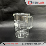 Cốc thuỷ tinh có tay cầm BIOHALL 250ml 500ml, chia vạch trắng, chịu nhiệt cao, có VAT