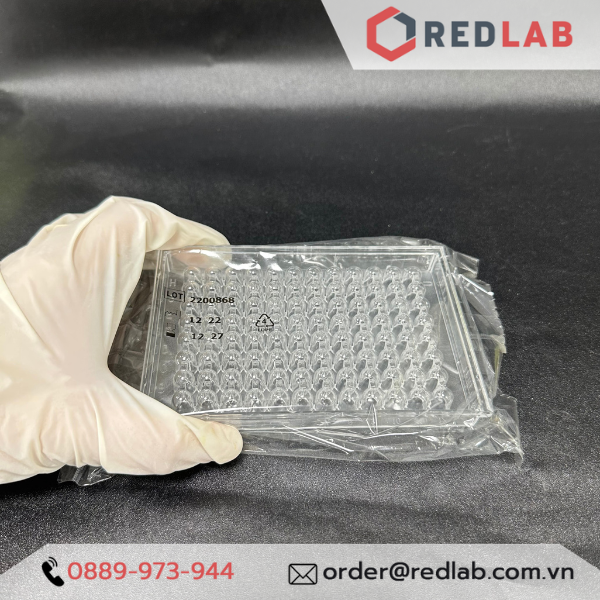 Đĩa eliza nuôi cấy tế bào 96 giếng tiệt trùng Aptaca 5096, đáy bằng, đáy U, đáy nhọn V, nắp đậy, có VAT