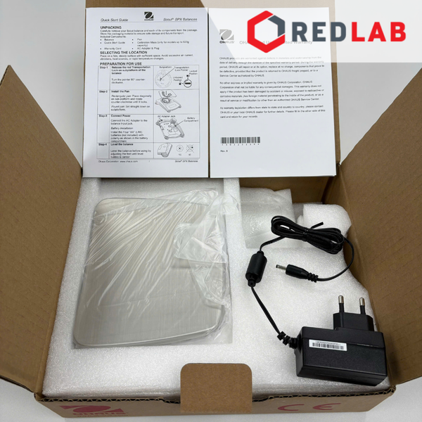 Cân kỹ thuật điện tử 2 số lẻ hiện số 1200g / 0.01g OHAUS SPX1202 chuẩn ngoại, màn hình LCD, có VAT