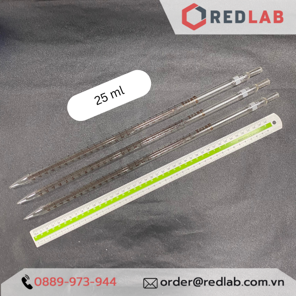 Pipet thẳng chia vạch loại dài ONELAB 0.1 0.2 0.5 1 2 5 10 15 20 25 50 ml, ống hút thủy tinh thí nghiệm, có VAT