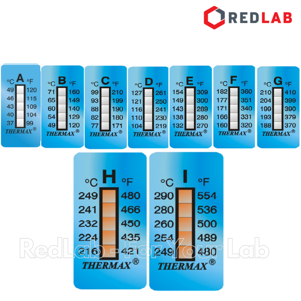 Dụng cụ kiểm tra nhiệt độ Thermax hãng TMC 5 level, range A B C D E F G H I (pack 10 temperature strips) có VAT