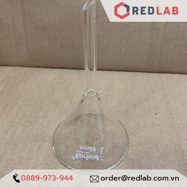 Phễu thuỷ tinh BIOHALL Class A Ø 25 35 50 55 65 70 75 100 120 125 150 mm, thuỷ tinh Boro 3.3, funnel thí nghiệm, có VAT
