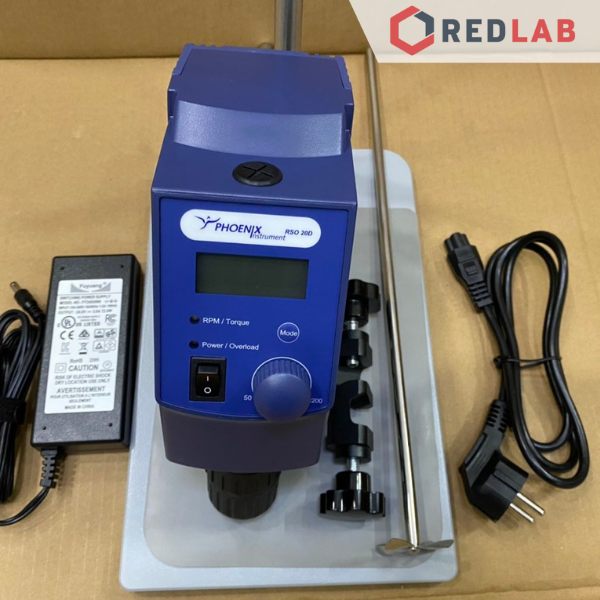 Máy khuấy đũa 40 lít (H2O) Phoenix Instrument RSO-40D, màn hình LCD, 50-2200rpm ± 3rpm, 60 Ncm, BH 12T, có VAT