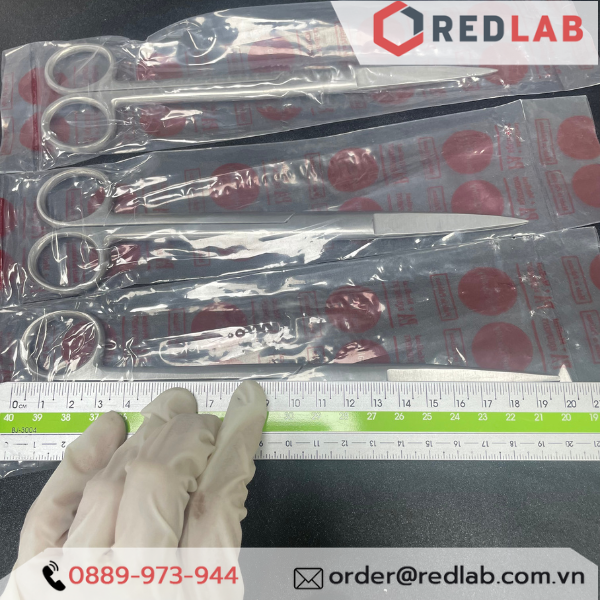 Kéo thẳng 2 đầu nhọn Pakistan 12 14 16 18 20 cm, dùng trong lab thí nghiệm, có VAT