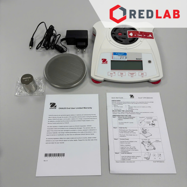 Cân kỹ thuật điện tử 2 số lẻ hiện số 620g / 0.01g OHAUS SPX622 chuẩn ngoại, màn hình LCD, có VAT
