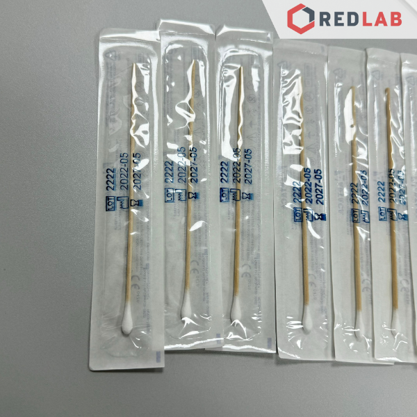 [100 cái] Que gỗ quấn gòn lấy mẫu vi sinh dài 150mm, Aptaca Ý 5100/SG/CS, tiệt trùng từng cái trong bao nylon, có VAT