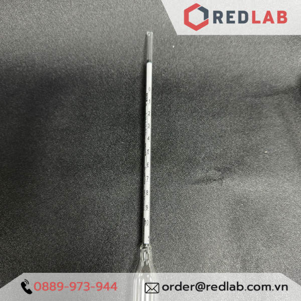 Baume kế 0-10 : 0.1°Bé Tp 15°C hãng ALLA code 0100FG010/15-QP, có VAT