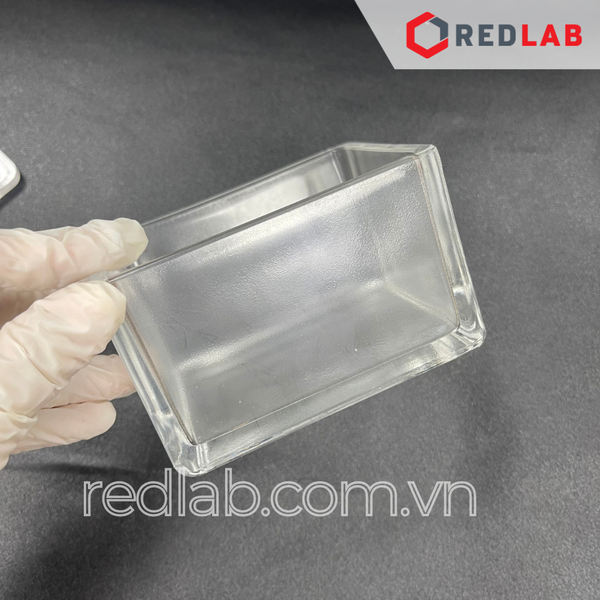 Hộp nhuộm lam kính MARIENFELD Đức 4 bộ phận: Hộp + nắp + khay 10 vị trí + tay cầm, có bán lẻ, có VAT