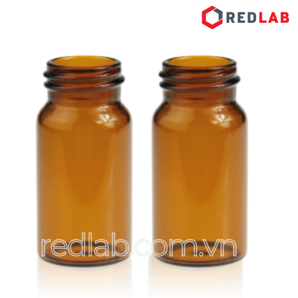 [Bộ 100 cái] ALWSCI Chai thủy tinh vial 20ML 27.5x57mm trắng / nâu + Nắp vặn kín nhựa PP 24-400 septa 1.5mm, có VAT