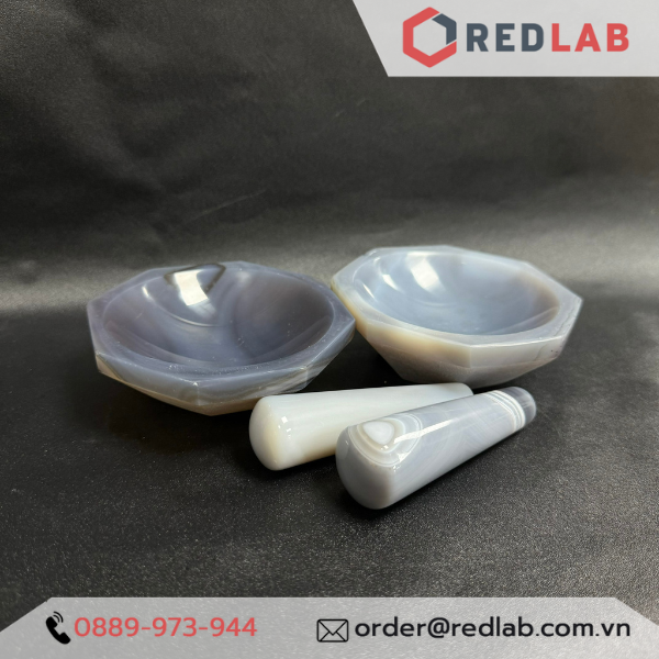 Bộ cối chày Mã não ONELAB Ø 80 100 120 mm, dùng nghiền mẫu thí nghiệm, có VAT