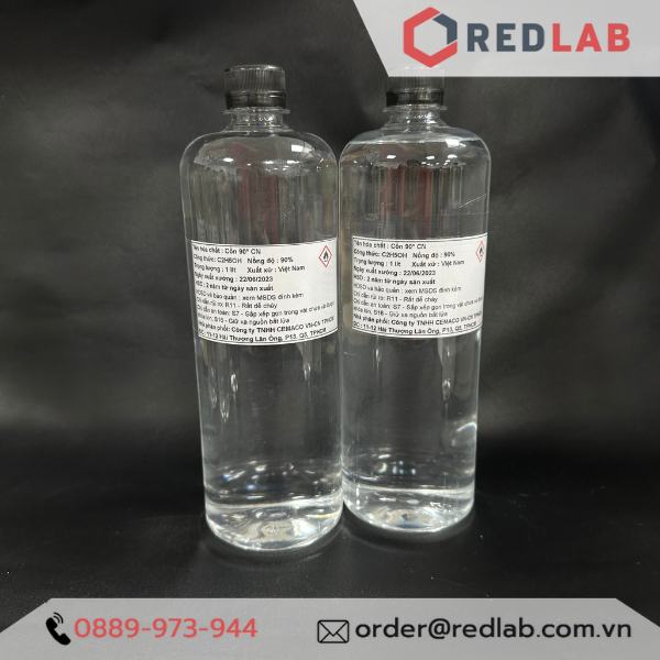 Cồn 70 độ, 90 độ, 96 độ (chai 1 lít) hãng CEMACO Việt Nam, 70% 90% 96% Ethanol, có VAT