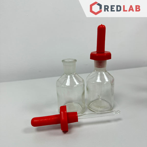 Chai nhỏ giọt thủy tinh ONELAB trắng / nâu 60 125 ml, chai congtogut nắp nhựa kèm quả bóp, đựng mẫu thí nghiệm, có VAT