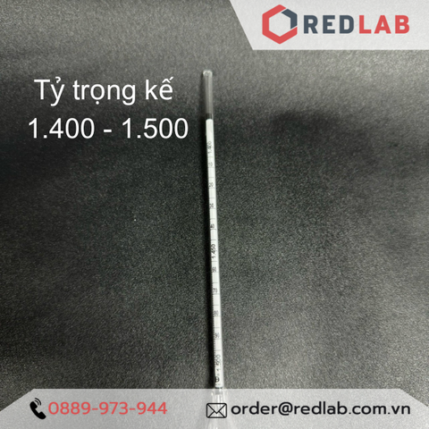 Tỷ trọng kế 1.400-1.500 : 0.001 g/ml Tp 20°C hãng Alla - Pháp, Hydrometer code 3010FG140/20-qp - Redlab