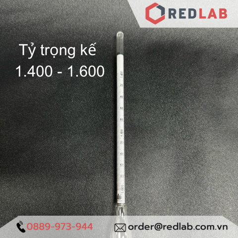 Tỷ trọng kế 1.400-1.600 : 0.002 g/ml Tp 20°C ALLA 3020FG140/20-QP hydrometer, có VAT
