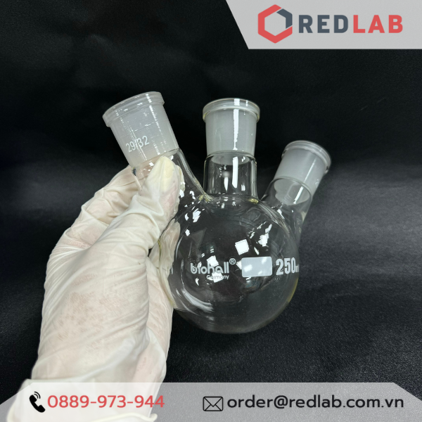 Bình cầu đáy tròn 3 cổ nhám BIOHALL 250 500 1000 ml 2L 5L 10L 20L - 19/26 24/29 29/32 34/35 45/40 55/44, có VAT