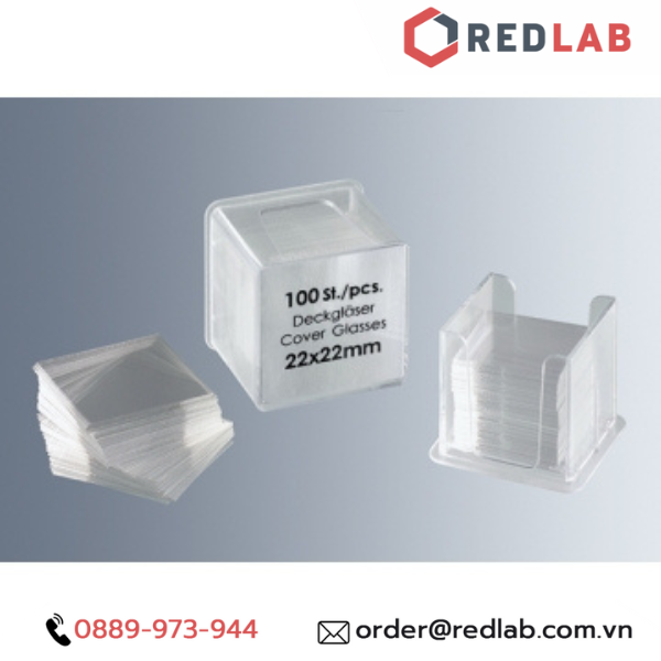 Lamen phiến kính MARIENFELD Đức cover glass 15x15 18x18 20x20 22x22 24x24 22x40 24x40 24x50 24x60 mm (hộp 100 cái) có VAT