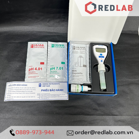 Bút đo pH/nhiệt độ HALO2 Bluetooth trong sữa, HANNA- HI9810342-Redlab
