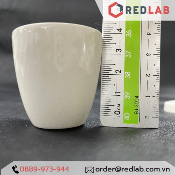 Chén nung sứ có nắp ONELAB Ø 30 40 50 100 200 300 ml, chịu nhiệt, dùng nung đốt mẫu thí nghiệm, có VAT