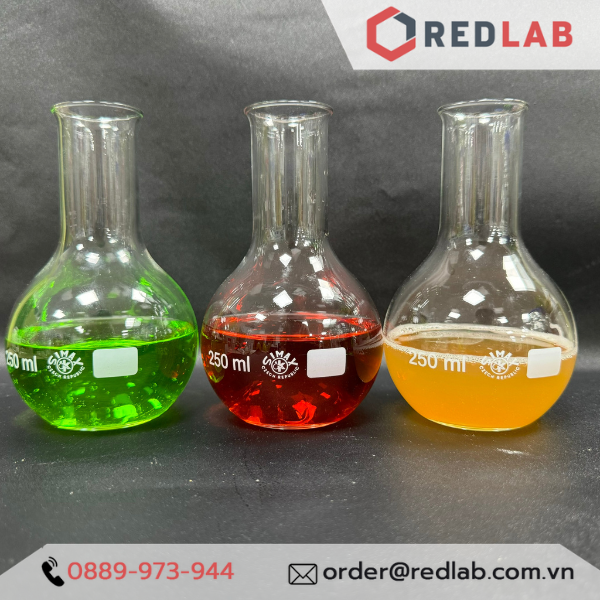 Bình cầu thủy tinh đáy bằng miệng hẹp SIMAX Class A 50 100 250 500 1000 ml, có VAT