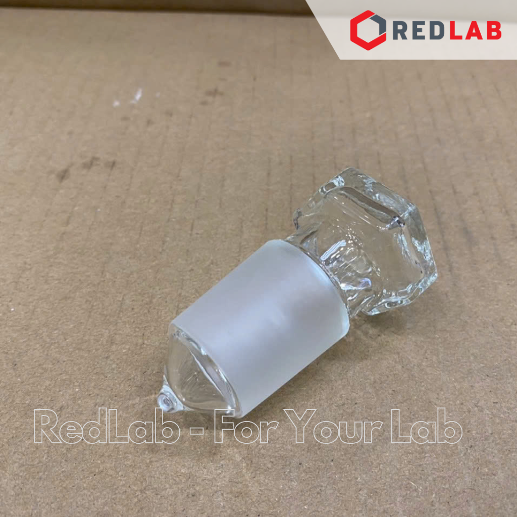 Nút thủy tinh nhám lục giác BIOHALL 10/19 14/23 19/26 24/29 29/32 34/35, dùng đậy tam giác, bình cầu thí nghiệm, có VAT