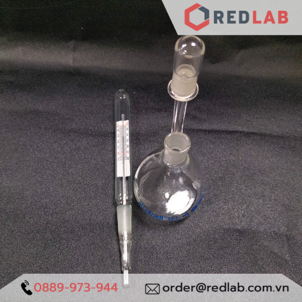 Bình đo tỷ trọng có nhiệt kế BIOHALL 10 25 50 100 ml class A, Pycnometer thuỷ tinh, có VAT