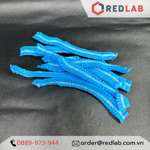 Nón trùm đầu - mũ con sâu vải không dệt màu xanh hãng PT, dùng cho spa, thí nghiệm, nhà máy, có VAT-Redlab