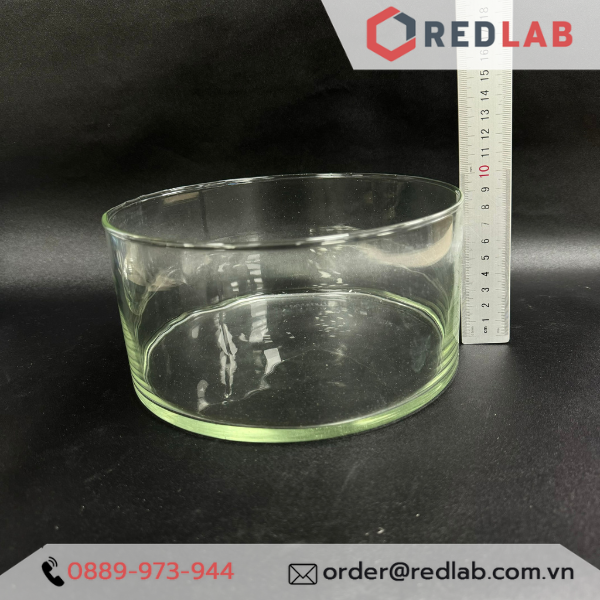 Chậu thuỷ tinh ONELAB Ø 14x7 20x10 cm, dùng đựng mẫu thí nghiệm, có VAT