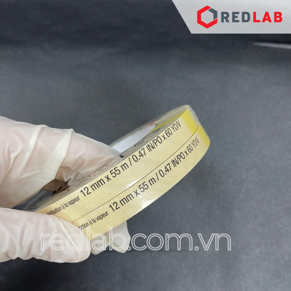 Băng keo nhiệt 3M 1322 cuộn 55 mét, khổ 12mm, 18mm, 24mm x 55m (giấy chỉ thị tiếp xúc cho tiệt trùng bằng hơi nước) có VAT