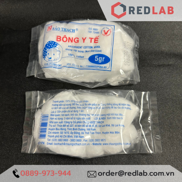 Bông gòn thấm nước Bảo Thạch gói 5 gr (absorbent cotton wool), có VAT