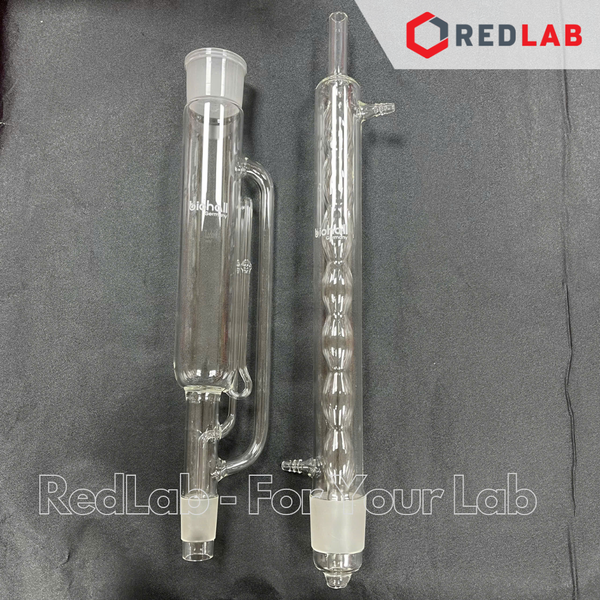 Bộ chiết Soxhlet BIOHALL 100 250 500 1000 ml, gồm bình cầu đáy bằng, thân chiết và sinh hàn bóng, có VAT