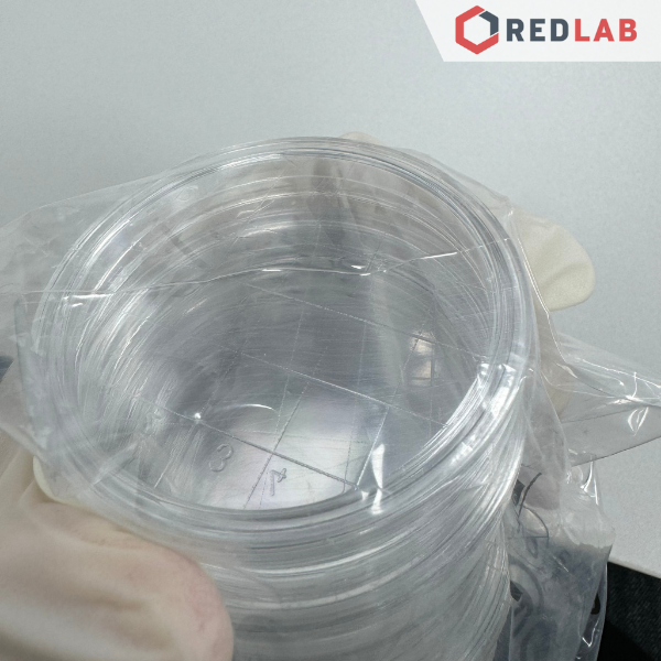 [Gói 10 cái tiệt trùng] Đĩa Rodac 55mm tiệt trùng Aptaca code 155, đĩa petri nhựa kẻ sọc PS, có VAT