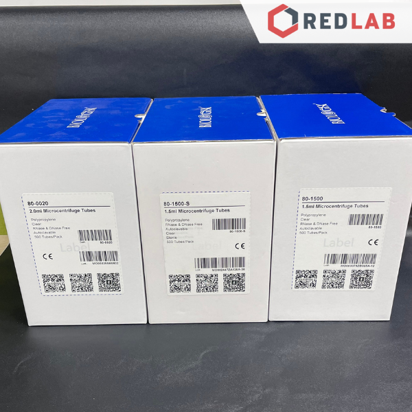 [Gói 500 cái] Ống ly tâm dạng Eppendorf 0.5ml 1.5ml 2ml hãng BIOLOGIX 80-0500, 80-1500, 80-0020, có VAT
