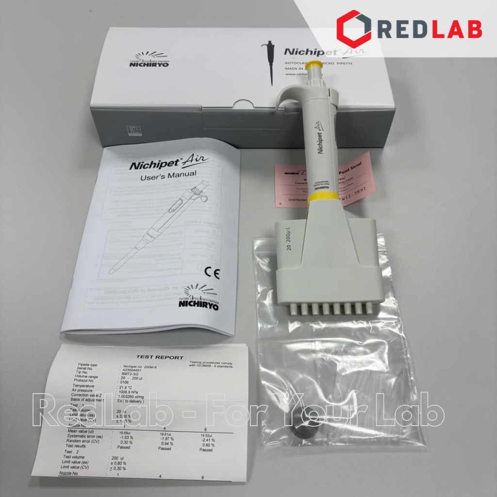 Micropipet 8 kênh NICHIRYO Nichipet AIR – Multi channel điều chỉnh thể tích, hấp tiệt trùng, chịu tia UV, có VAT
