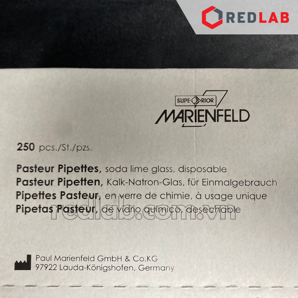 [Hộp 250 cái] Pipet paster thủy tinh 15cm MARIENFELD Đức 3233049, ống hút nhỏ giọt 150mm thí nghiệm, có VAT