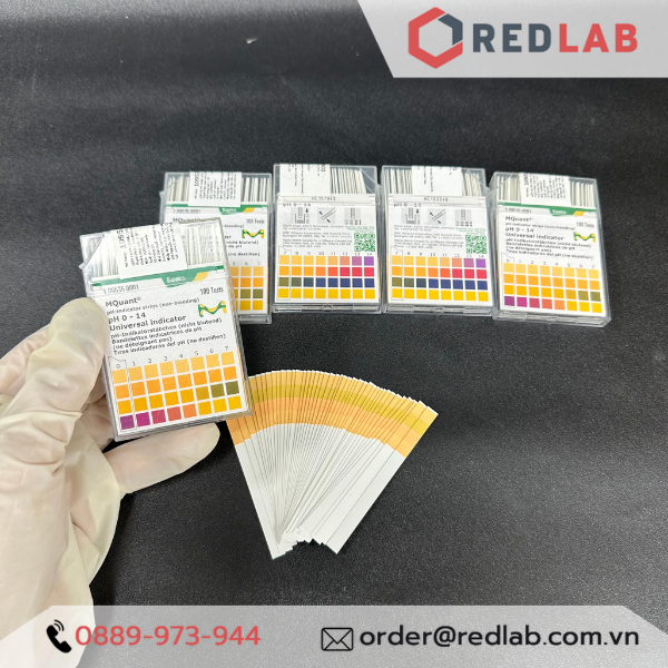 MERCK  Giấy test pH thang đo 1 - 14 với độ chính xác cao, hộp 100 que, code 1095350001, có VAT
