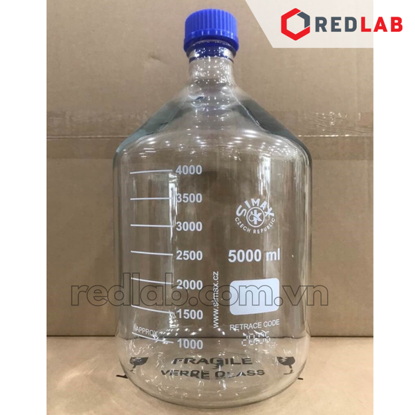 Chai trung tính trắng SIMAX Class A 50 100 150 250 500 ml, 1 2 5 10 20 L nắp vặn PP xanh GL 32 45, có VAT
