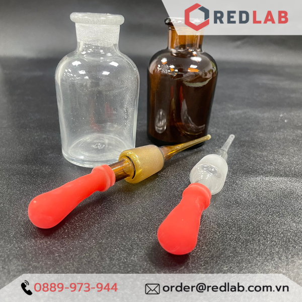 Chai nhỏ giọt Eco ONELAB trắng / nâu 60 125 ml, chai congtogut nắp thủy tinh kèm quả bóp, đựng mẫu thí nghiệm, có VAT